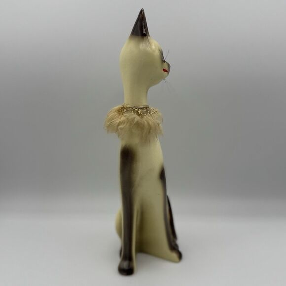 Vintage 1950s MCM Fancy Siamese Kitty Figurine Made In Japan - Picture 11 of 16